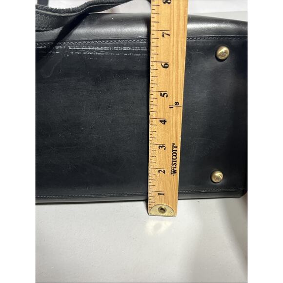 S Zone Leather Laptop Travel Tote Bag Black Zip Top Shoulder Bag Work Office - Picture 16 of 16